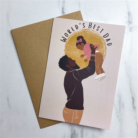 Black Fathers Day Card Black Dad Greetings Card Best Girl Dad