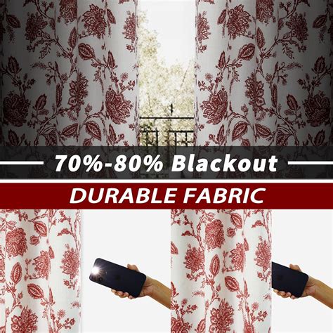 Driftaway Freda Jacobean Floral Linen Blend Lined Thermal Insulated Room Darkening Blackout