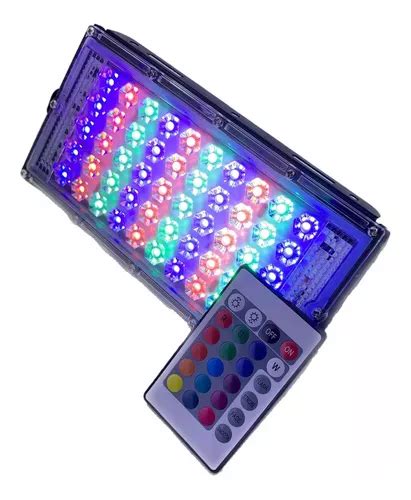 Pack 10 Reflector Led 50w Rgb Control Megaluz 450w