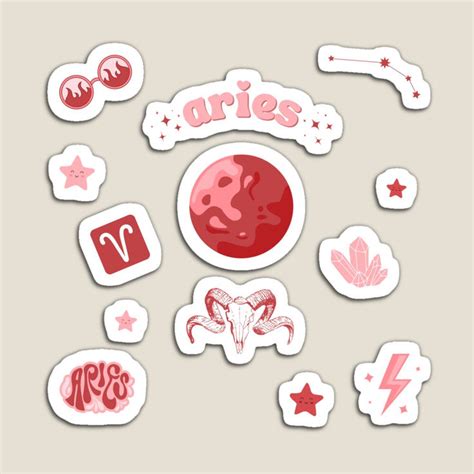 Astrology Sticker Pack Aries Sticker for Sale by Divinitéa Co in