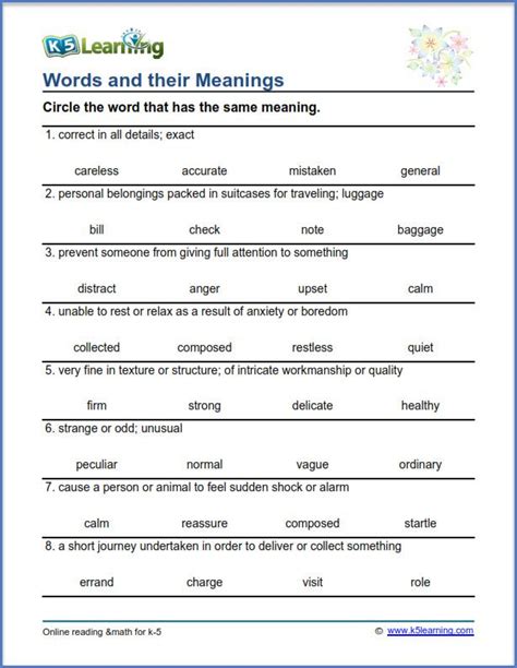 Grade 4 English Worksheets