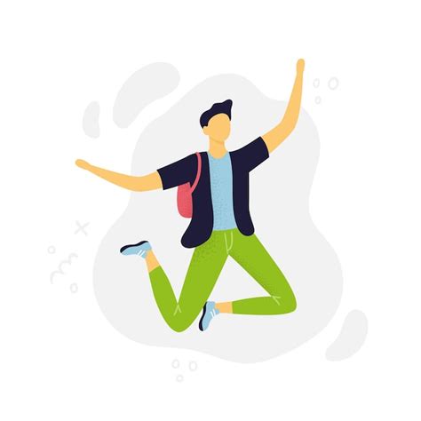 Premium Vector Jumping Man In Flat Style