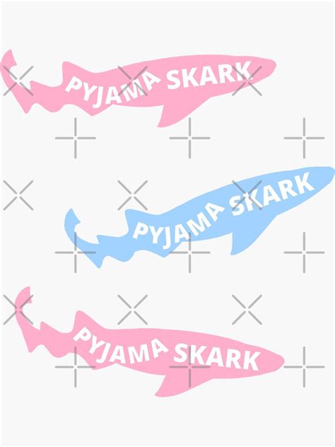 Pyjama Shark Pink And Blue Bundle Pack Sticker For Sale By