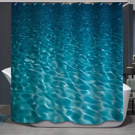 Decmay Ocean Decor Shower Curtain Set Tropical Seascape