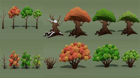 Artstation Lowpoly Forest Pack Game Assets