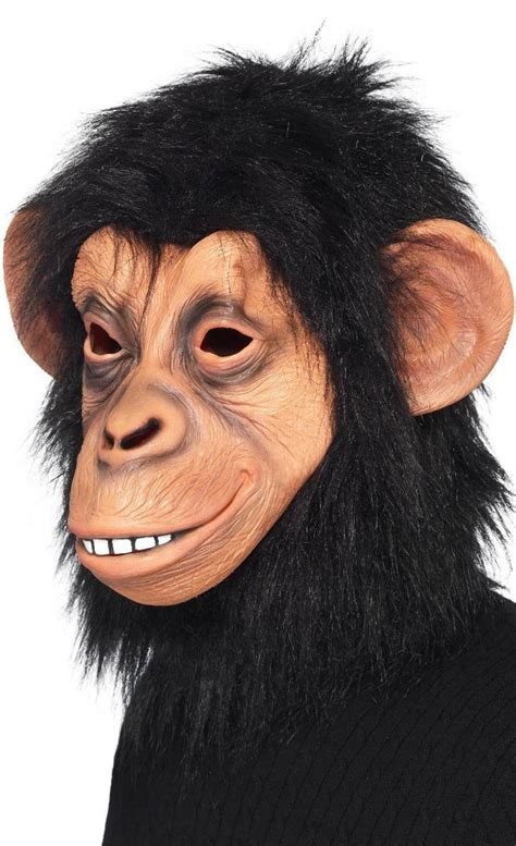 Overhead Adults Monkey Costume Mask Latex And Faux Fur Chimp Mask