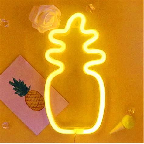 Gotowy Neon led USB na ścianę znak ananas Compliment