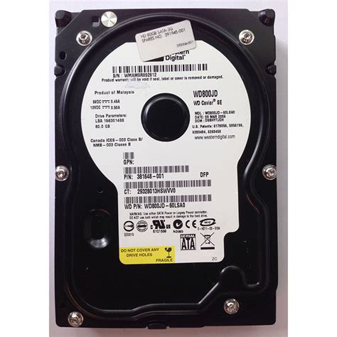 Wd800jd 60lsa0 Western Digital 80gb 7200 Rpm Sata 35″ Hdd Disk