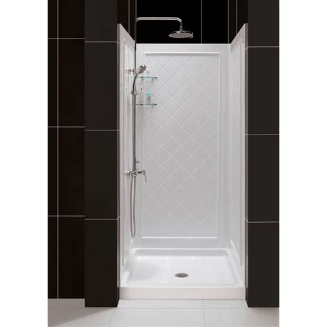 Dreamline Qwall 5 White 2 Piece Alcove Shower Kit Common 36 In X 36