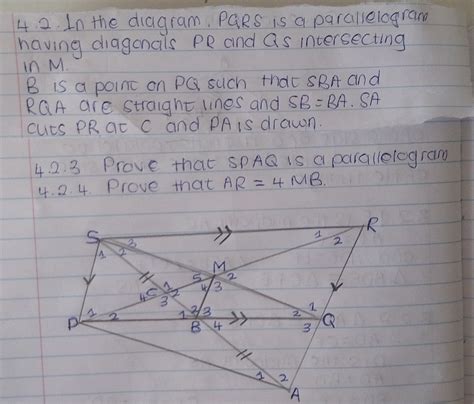 Solved In The Diagram Pars Is A Parallelogram Having D Geometry