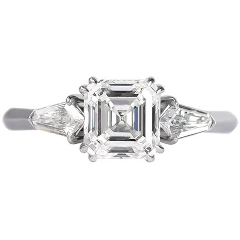 A One Of A Kind Three Stone Asscher Cut Diamond Ring At 1stdibs