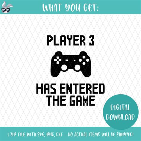 Player Has Entered The Game Controller Baby Svg Png Printable Etsy