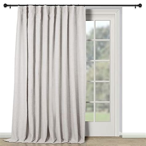 Inovaday Thermal Sliding Door Curtains 100 Blackout Extra Wide Patio Door Curtains Linen