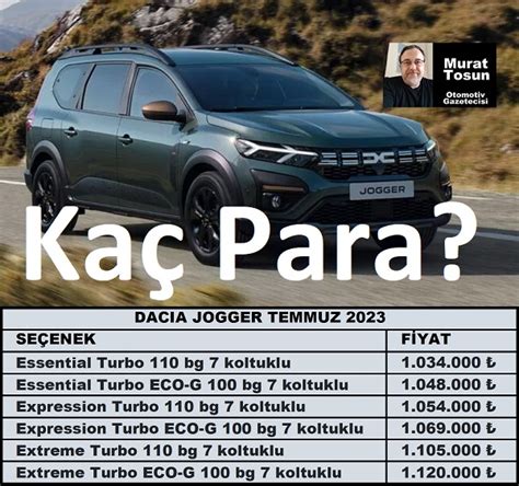 Dacia Jogger Fiyat Listesi Temmuz 2023 0 Km Jogger 2023 2023 Jogger