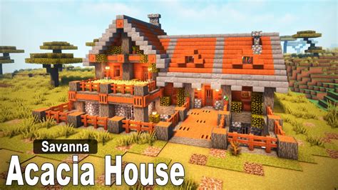 Minecraft How To Build An Acacia House Tutorial Youtube