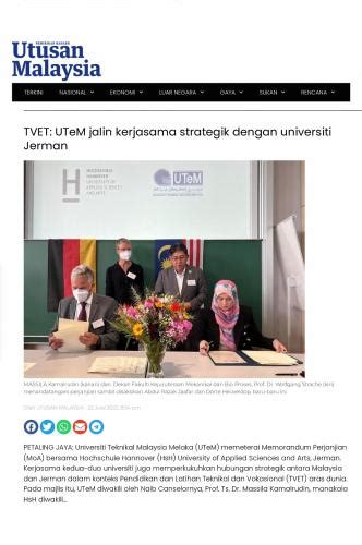 UTeM In Newspapers 2022 JULY 35 Tvet Utem Jalin Kerjasama