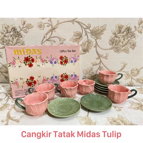 Jual Cangkir Tatak Set Motif Polos Midas Pcs Shopee Indonesia