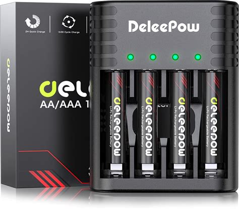 Amazon Deleepow Rechargeable Aaa Batteries Lithium V Mwh