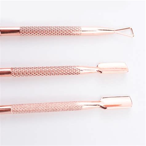 Buy 1PC Rose Gold Stainless Steel Nail Cuticle Pusher Remover Manicure