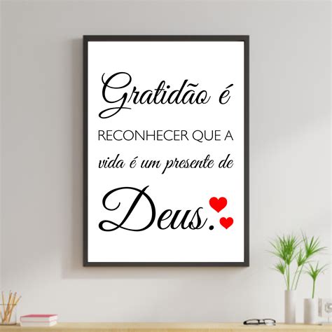 Quadro Digital Gratid O Reconhecer Que A Vida Um Presente De Deus