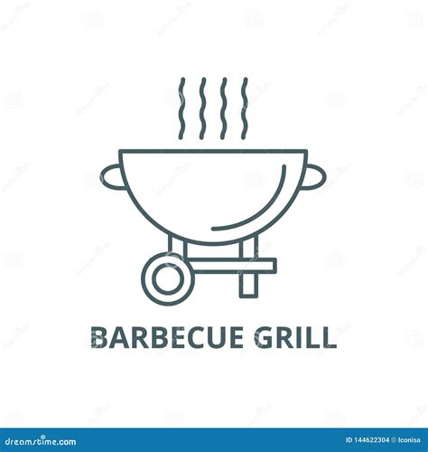 Barbecue Grill Line Icon Vector Barbecue Grill Outline Sign Concept