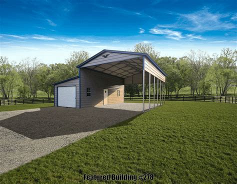 Vertical Roof Metal Carports X X With Wide Lean To Mid