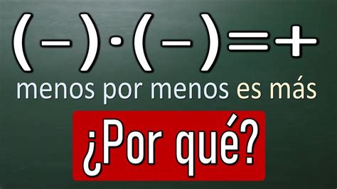 POR QUÉ MENOS POR MENOS ES MÁS Reglas de los signos Demostración