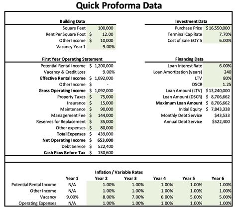 Proforma Excel Template