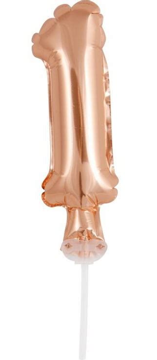 Number Rose Gold Number 1 Foil Balloon For Cake 13 Cm Javoli Disney