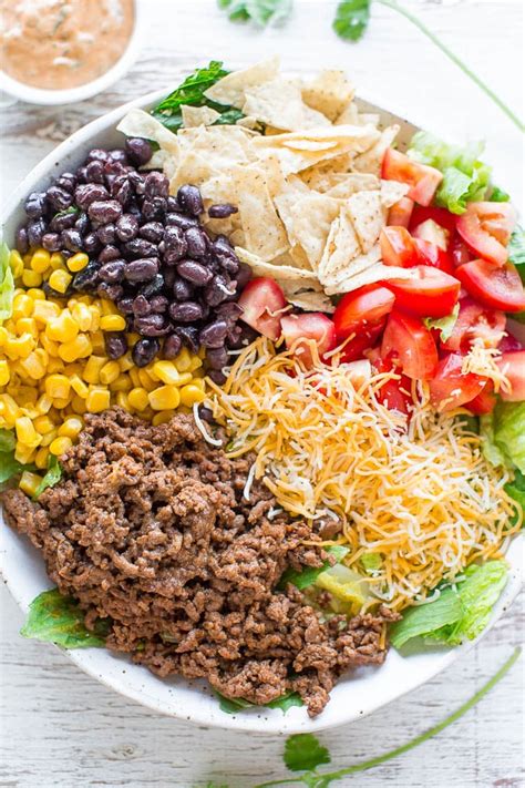 Easy Layered Taco Salad With Ground Beef Averie Cooks