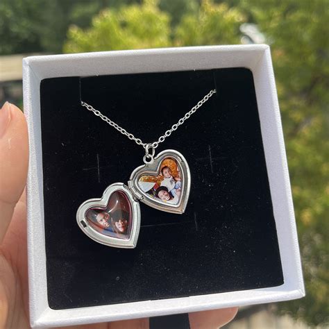 Personalized Heart Locket Necklace With Picture Stainless Steel Heart