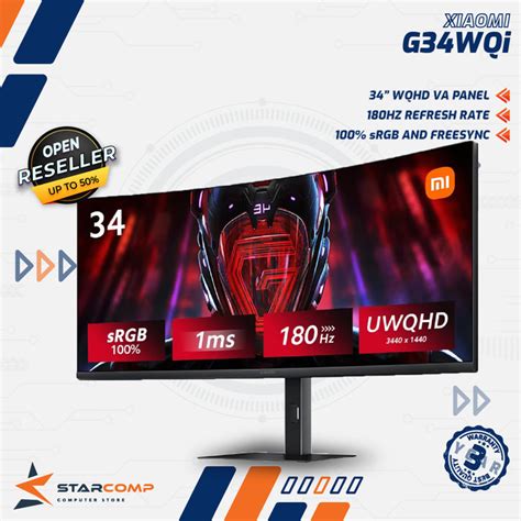 Promo Xiaomi Mi Monitor 34 G34wqi Wqhd Ultrawide 180hz Curved Gaming Cicil 0 3x Kab Sleman