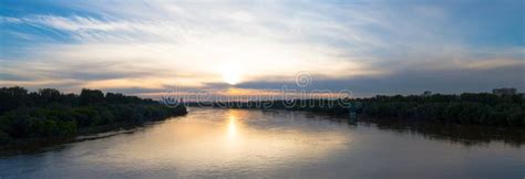 Panoramic Photo of WisÅa River in Warsaw Stock Image Image of wide