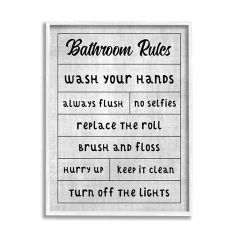 The Stupell Home Decor Collection Bathroom Rules Checklist Design By