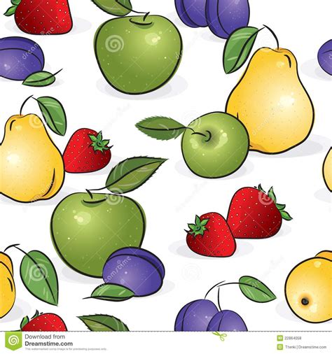 Reticolo Senza Giunte Frutta Dolce Illustrazione Vettoriale