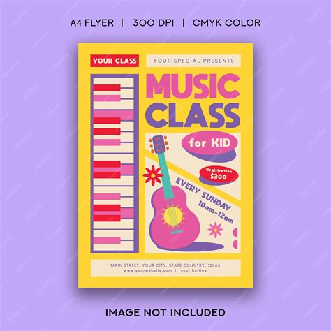 Premium Psd Kids Music Class Flyer