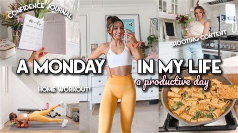 Productive Monday Pasta Recipe Journaling Full Body Workout Vlog