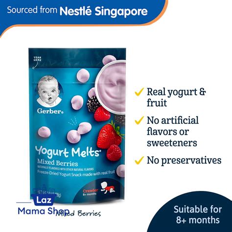 Gerber Graduates Yogurt Melts Mixed Berries Laz Mama Shop Lazada