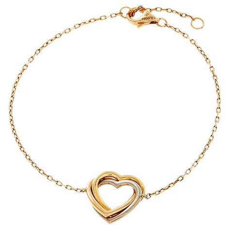 Cartier Trinity De Cartier Heart 18k Three Tone Gold Bracelet For Sale