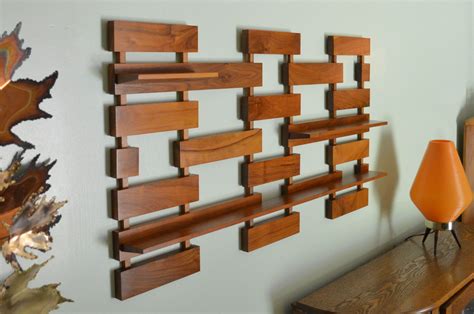 Mid Mod Mcm Wood Wall Art Teak Wall Art Wood Wall Art Decor Teak Wall