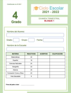 Examen Del Primer Trimestre De Cuarto Grado De Primaria Contestado Con