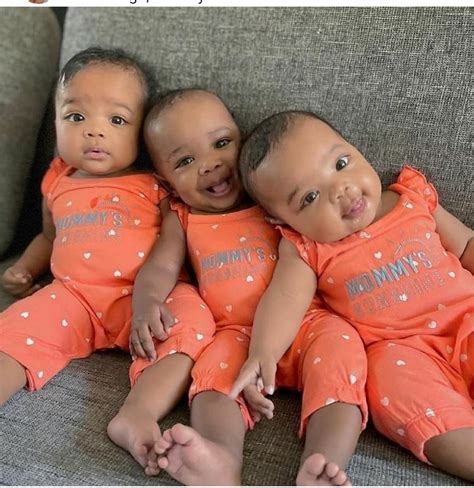 Cute Black Baby Triplets