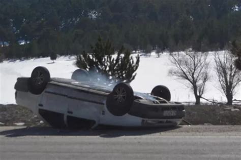 Kütahya da takla atan otomobildeki 2 kişi yaralandı Bursa Hakimiyet