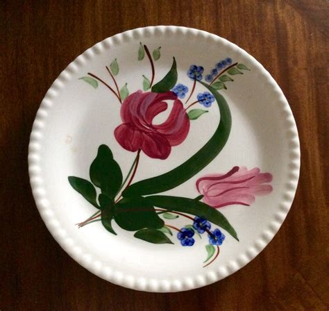 Blue Ridge Pottery Dinner Plate Candlewick Trim Blue Bell