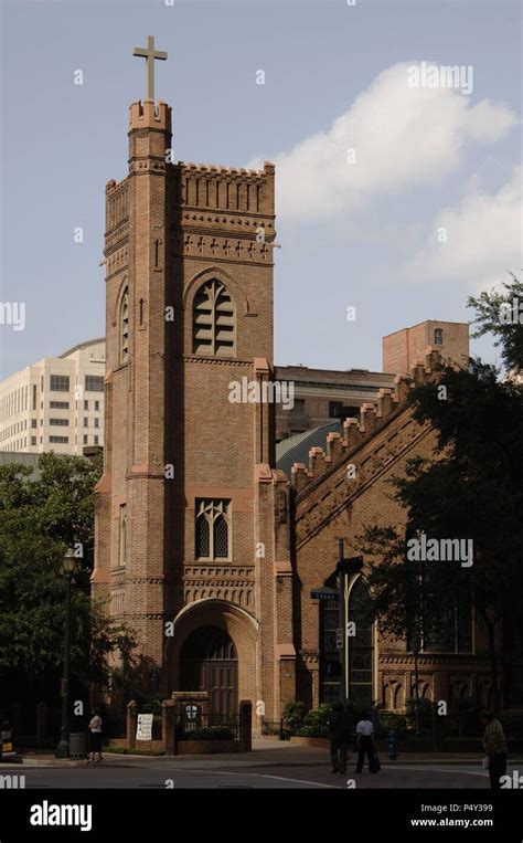 Estados Unidos Houston Vista Del Exterior De La Iglesia Catedral De