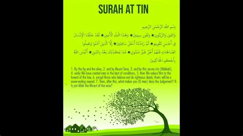 Surah At Tin With Urdu Translation Quran Pak Chapter 95 The Fig سورة
