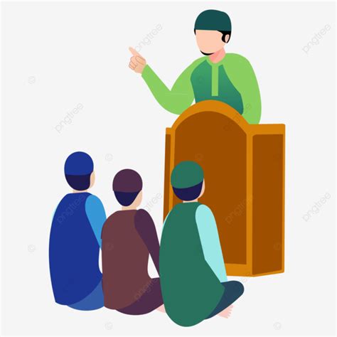 Muslim Friday Vector Hd PNG Images, Muslim Preacher Giving Friday ...