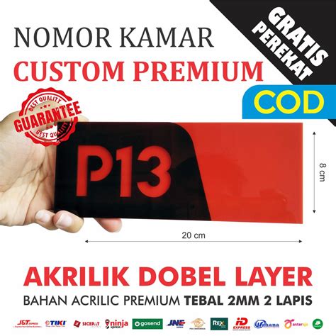 Jual CUSTOM NOMOR KAMAR HOTEL KAMAR KOS ACRILIC AKRILIK 2 LAYER