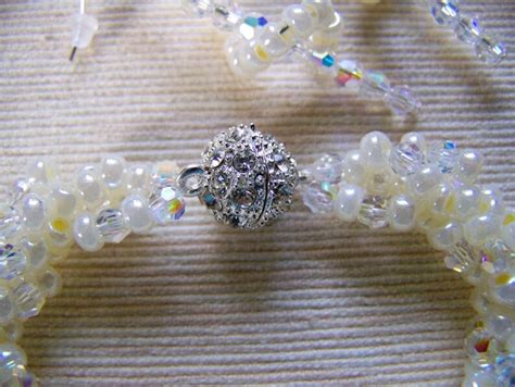 Bridal Set Swarovski Crystal And Seed Bead Spiral Rope Choker Etsy