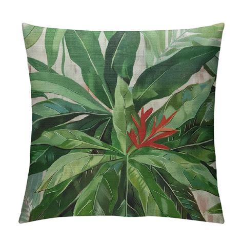 GOSMITH Tropical Leaves Throw Pillow Cushion Covers Dense Jungle Palm